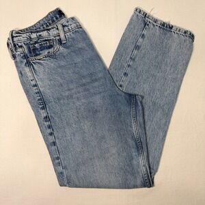 Banana Republic Womens Jeans 29 Mid Rise Loose Stovepipe Light Wash Denim Blue